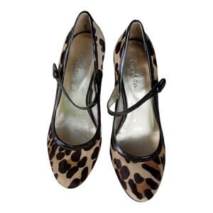 Boden Lilli Calf Hair Leopard Print Mary Jane Mid Heels Pumps
 Size 36 EU /6 US‎